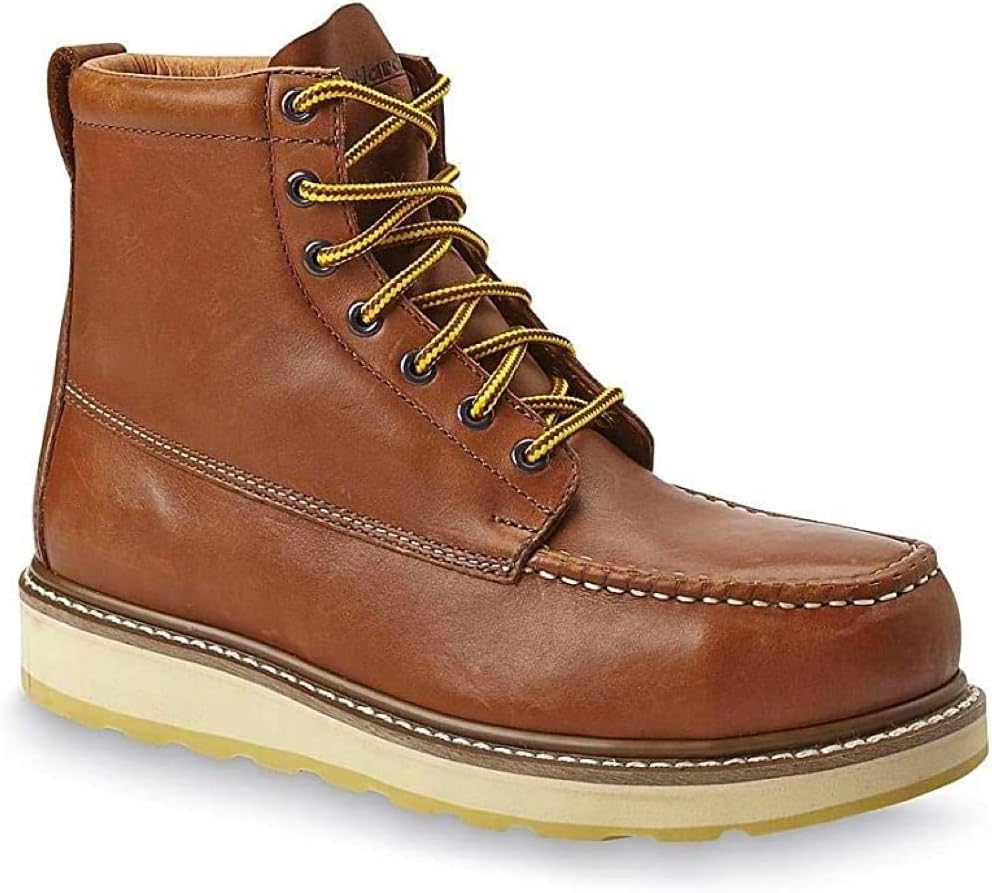 

Ботинки HANDPOINT для мужчин с защищенным носком из стали - SURETRACK, мужские 6 кожаные противоскользящие, прочные и дышащие туфли - 84992, коричневые