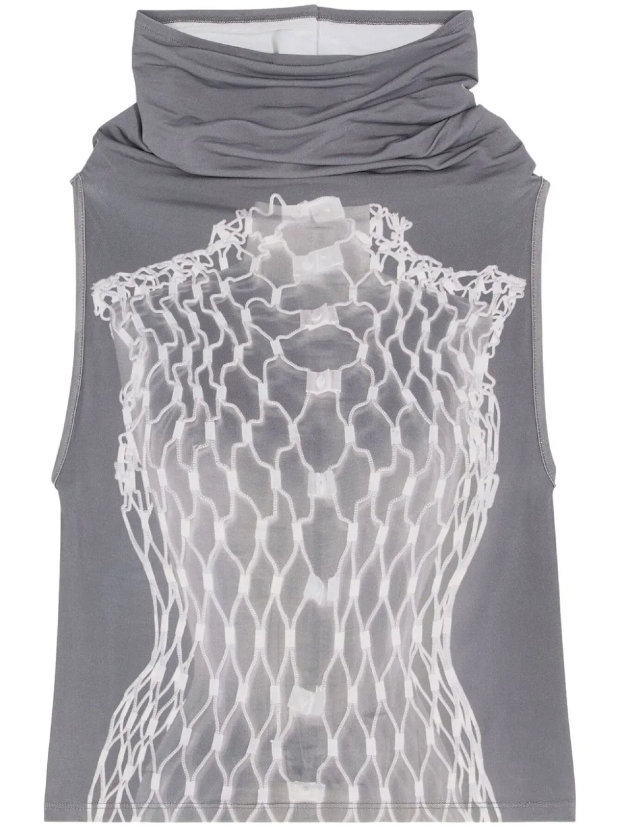 

MM6 Maison Margiela топ Dummy с высоким воротником, серый
