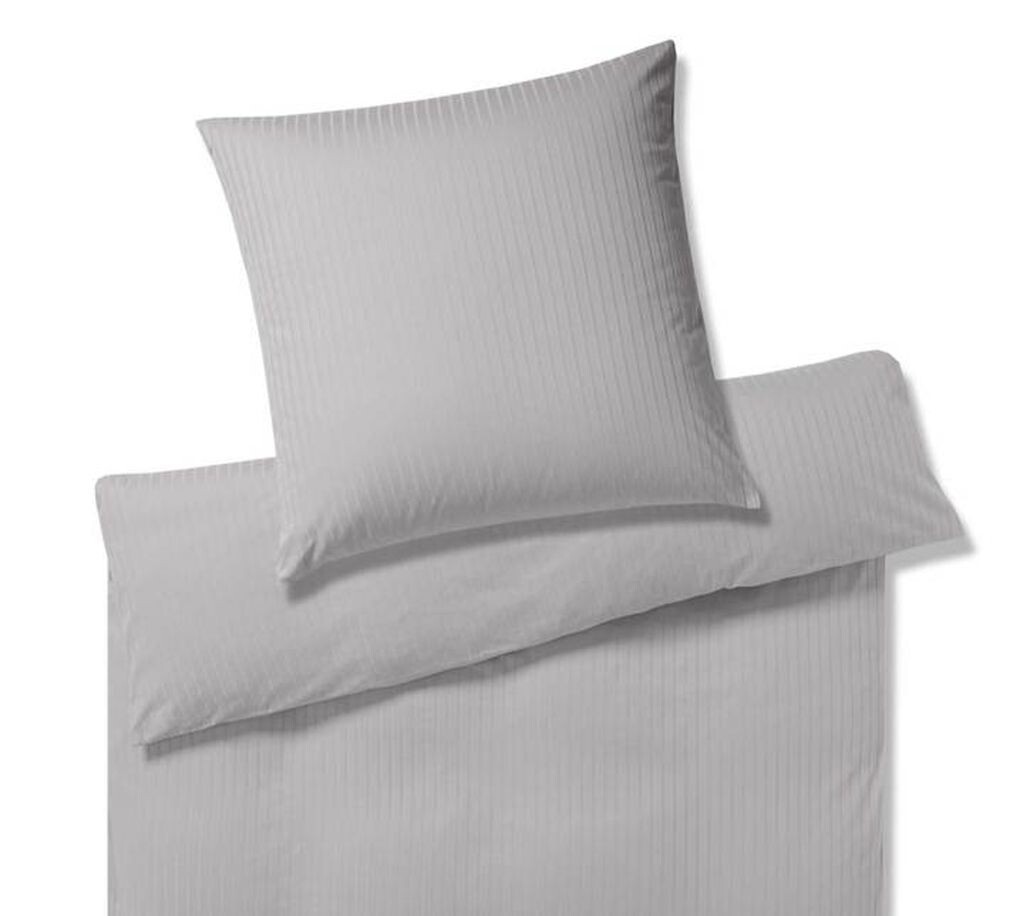 

Элегантное трикотажное постельное белье Mako Solid Stripe цвет Серый размер 40х80 155х220см Elegante