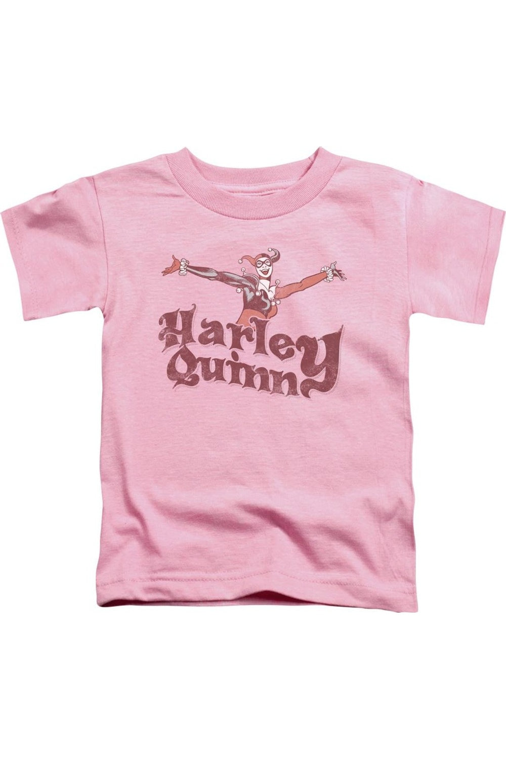 

DC Comics футболка с Харли Квин для малышей "Harley Hop" винтажная с коротким рукавом Gildan, розовый