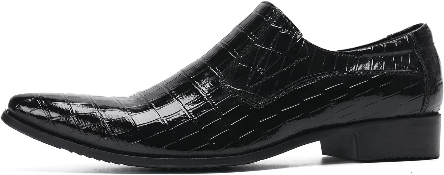 Лоферы кожаные Glossy Leather Loafers Plus Size Slip on Genuine Leather, черный MANYUBEI — фото 3