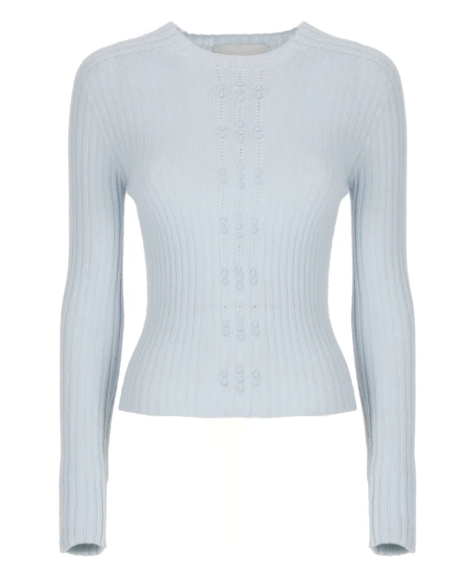 

Светло-Голубой кашемировый свитер с круглым вырезом. Vanisã, синий