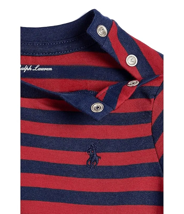 Футболка полосатая хлопок Striped Cotton Jersey Tee Polo Ralph Lauren Kids, Plato Green/Multicolor — фото 3