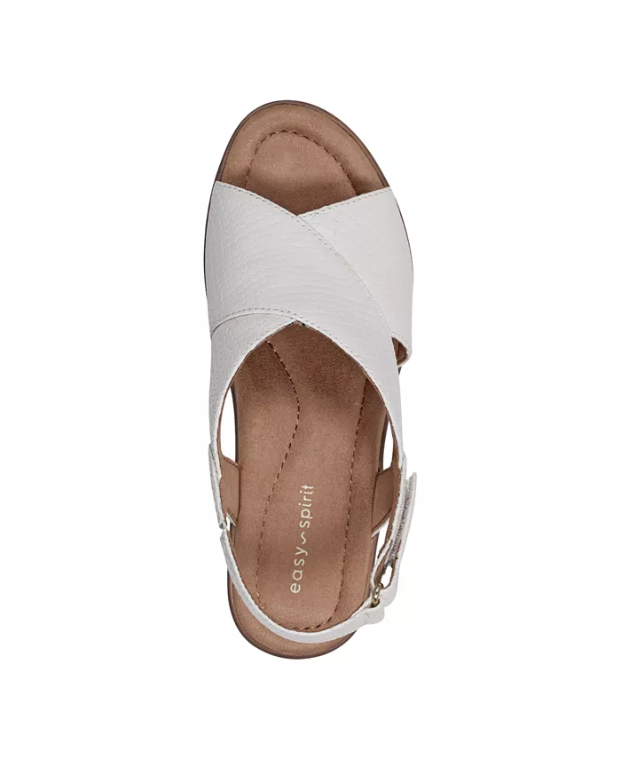 Сандалии Chantal Crisscross на низком каблуке из кожи Easy Spirit, белый — фото 4