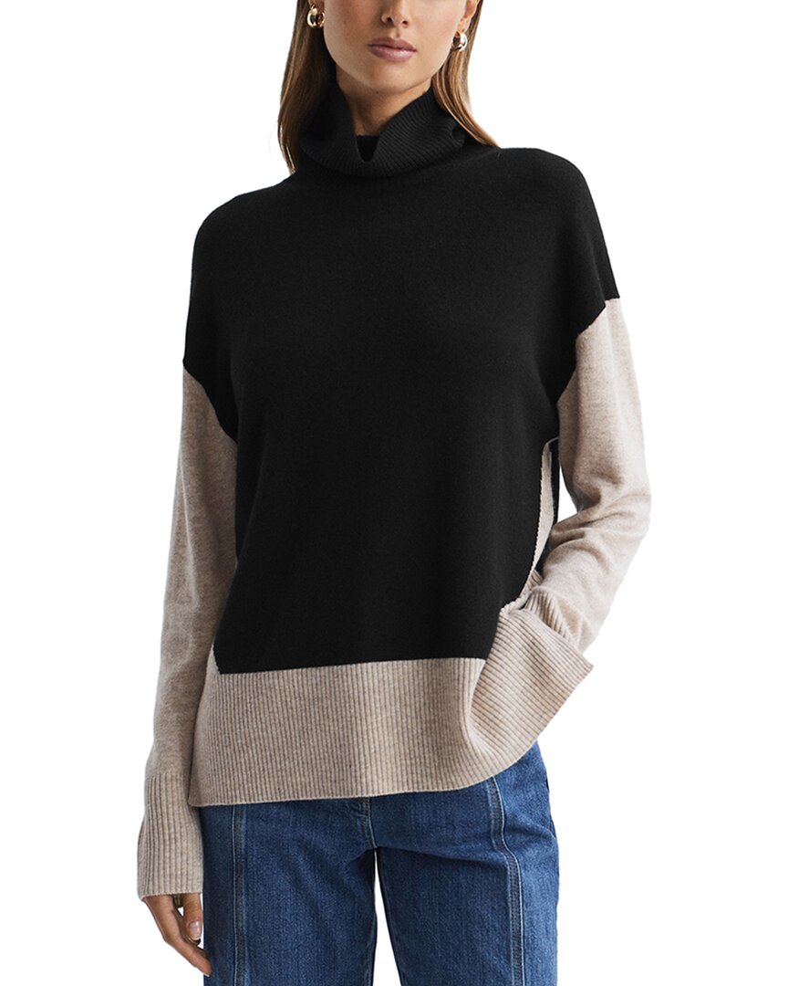 

Reiss Alexis Wool & Cashmere-Blend Knitted Roll Neck Top, серый