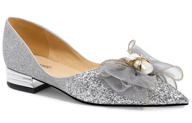 Туфли женские повседневные Women's Casual Shoes Women's Low-Top Silver Cameido, серебряный — фото 2
