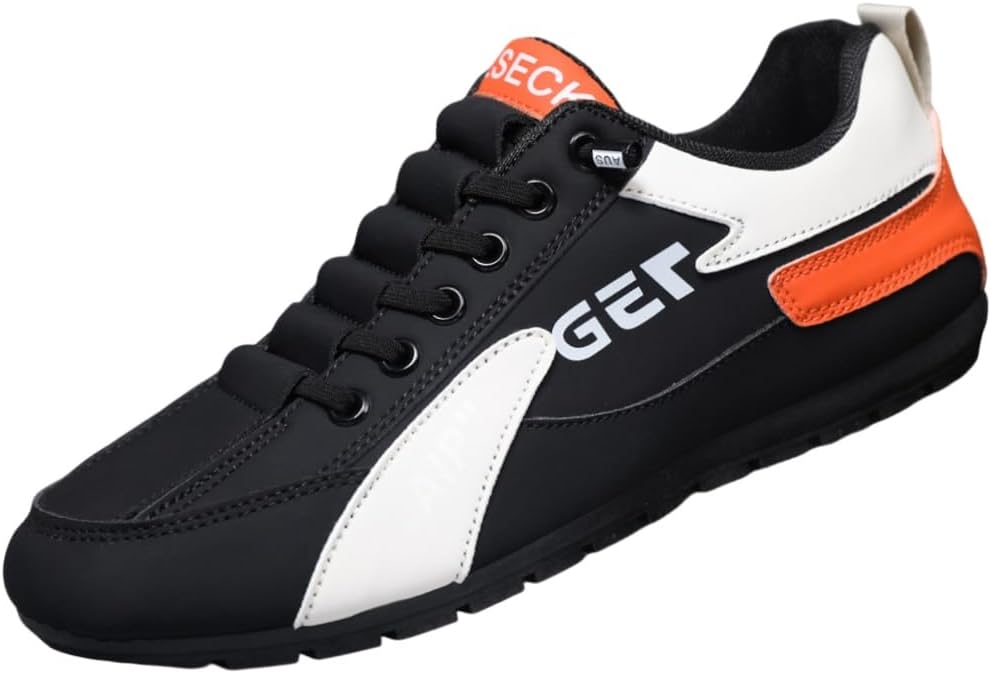 

Легкие повседневные кроссовки для мужчин - удобная обувь для улицы с противоскользящей резиновой подошвой, модный стиль (есть модели с дополнительным утеплением из хлопка) Fusecottc, черный