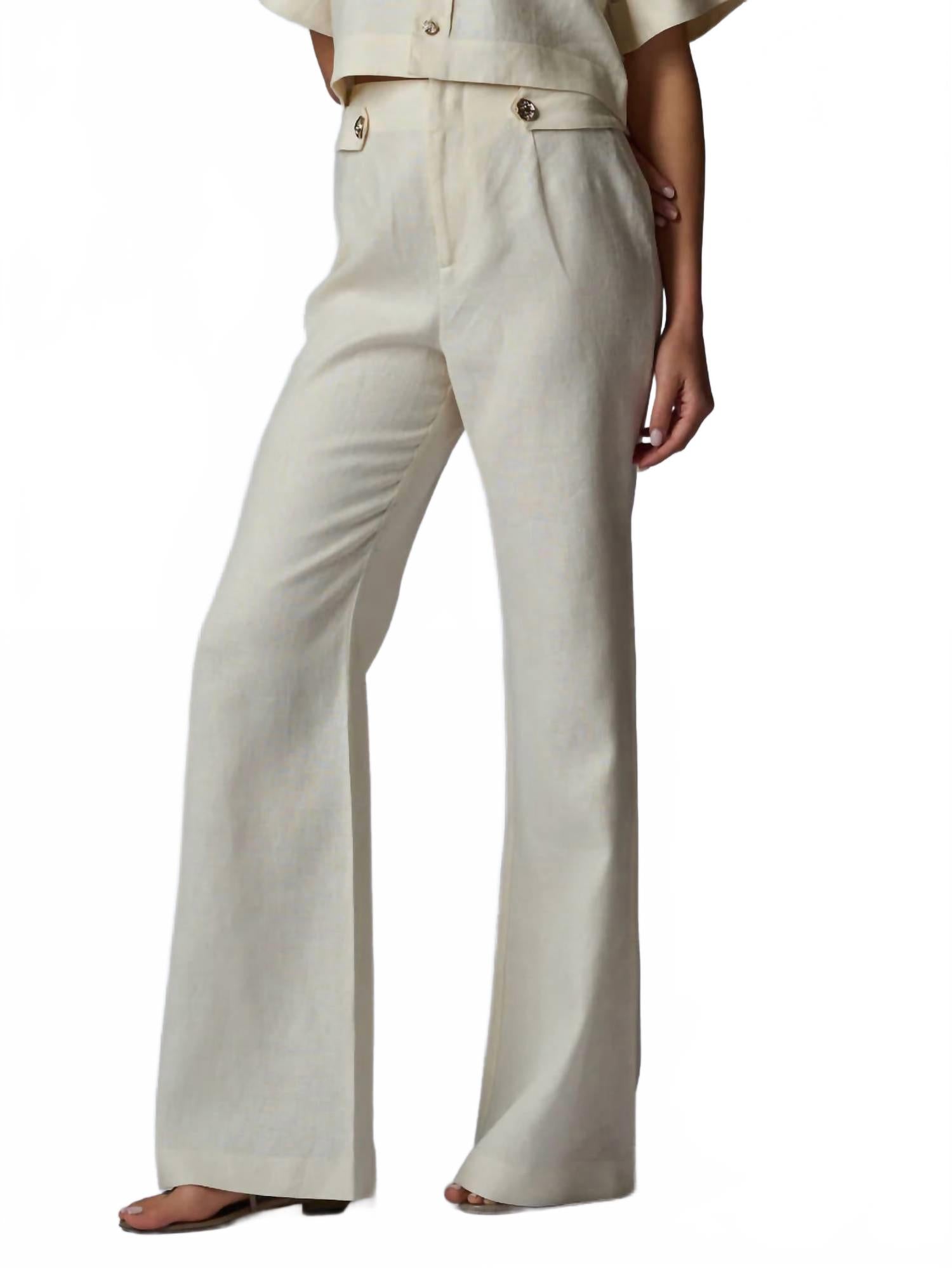 

Женские брюки Carlin цвета слоновой кости Hevron, слоновая кость