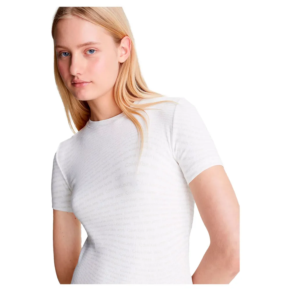 Платье Calvin Klein J20J223205 short sleeve short, белый — фото 4