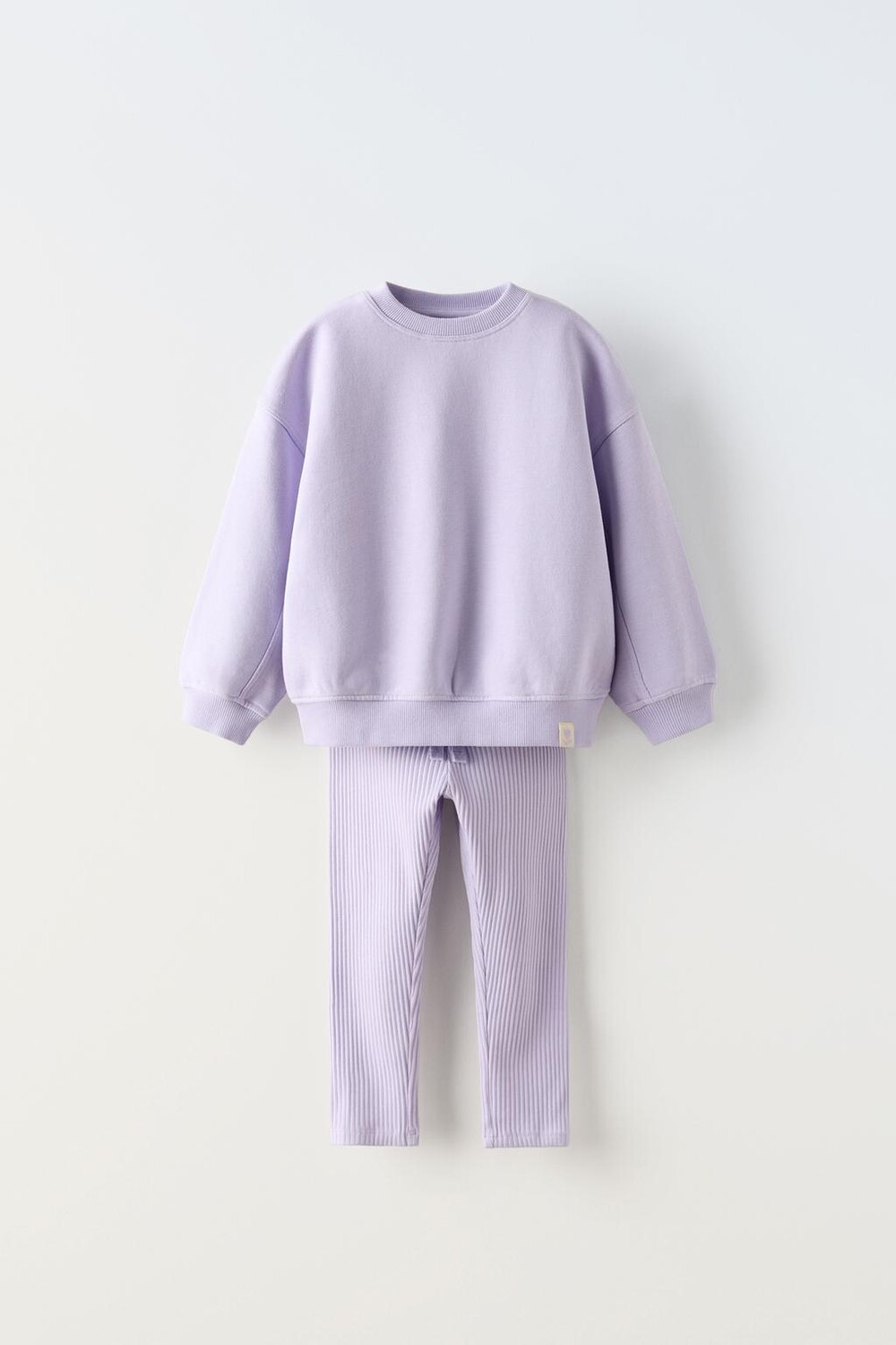 

Толстовка в рубчик и леггинсы co ord ZARA, цвет pastel mauve