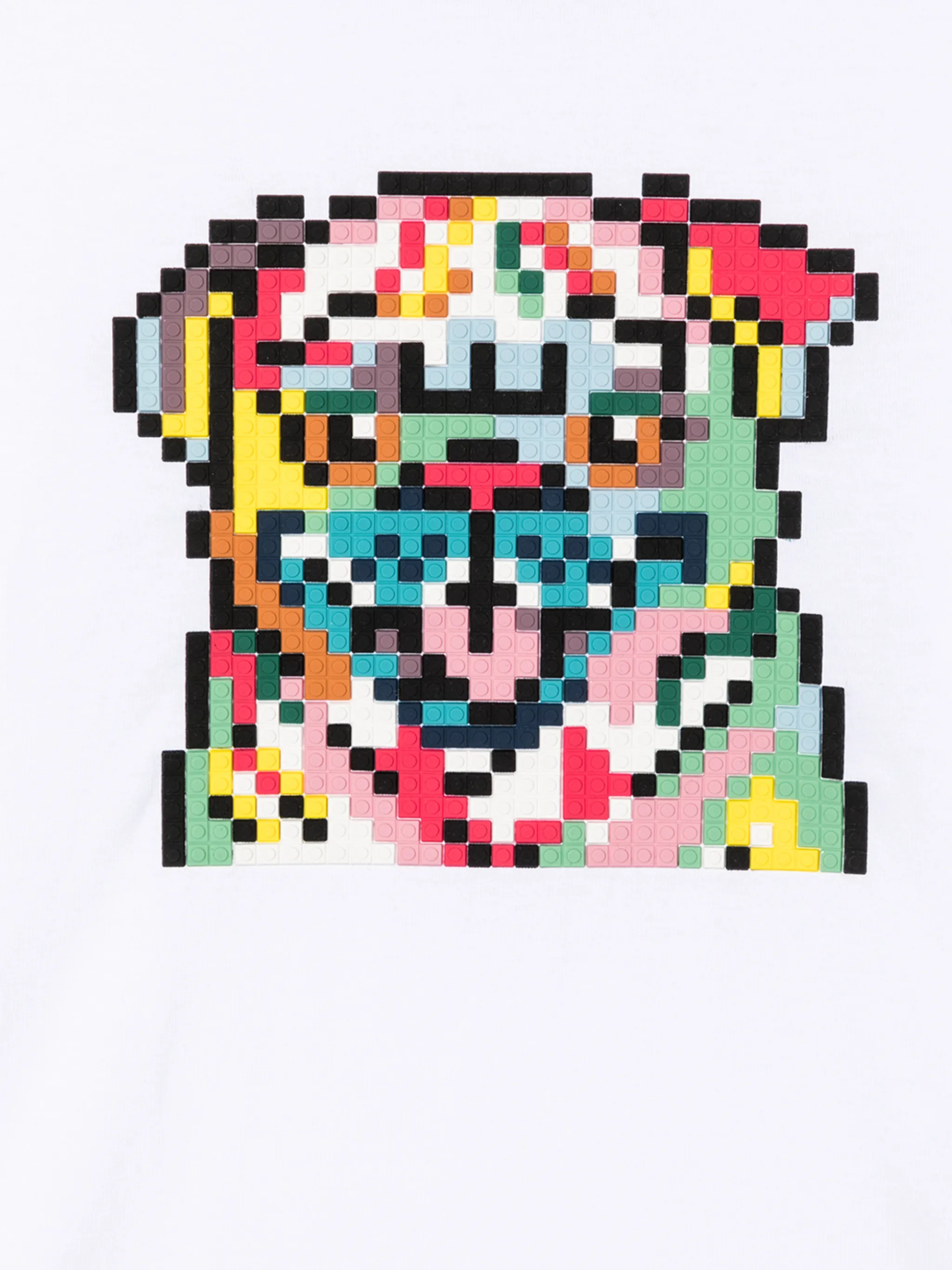 Футболка Mini Rainbow Pug Mostly Heard Rarely Seen 8-Bit, белый — фото 3