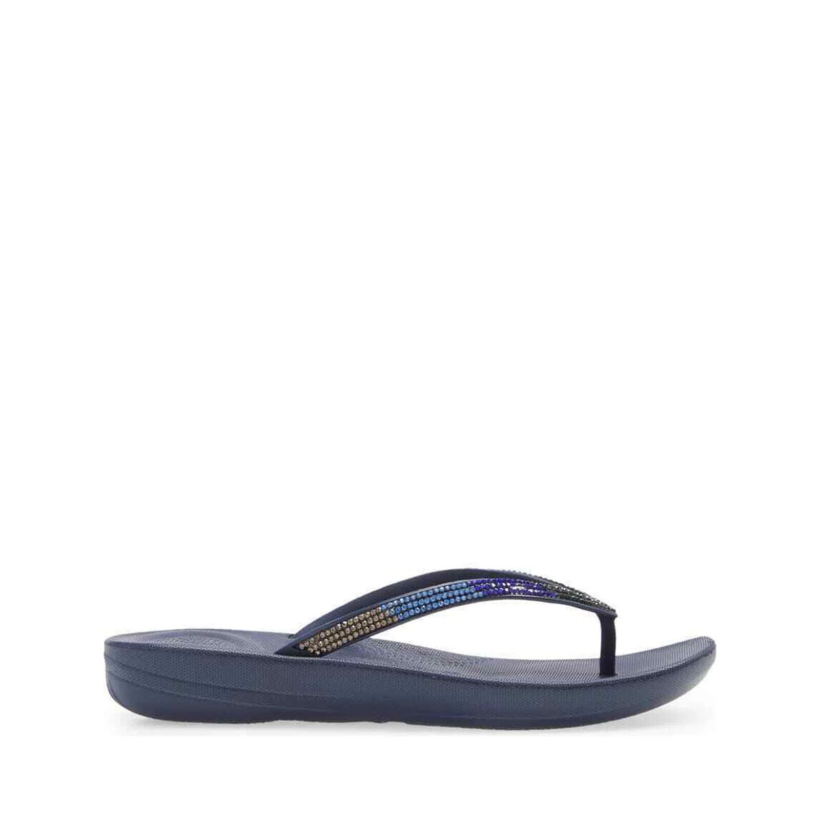 FitFlop Iqushion DG5-399 Flip Flop Sandals Women's Midnight Navy Ombre Sparkle
