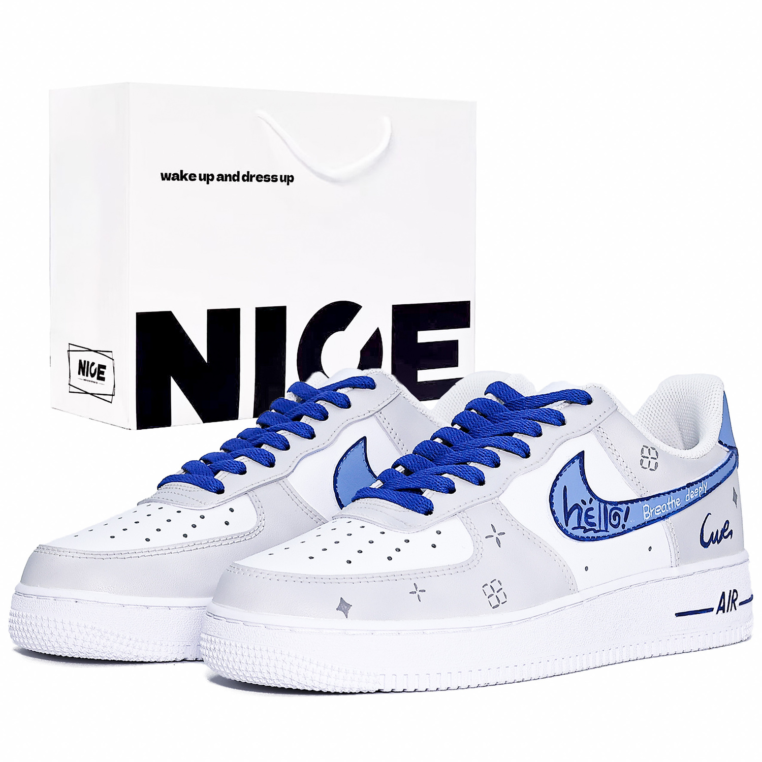 

Nike Air Force 1 устойчивые к истиранию низкие скейтборд кроссовки мужские blue white