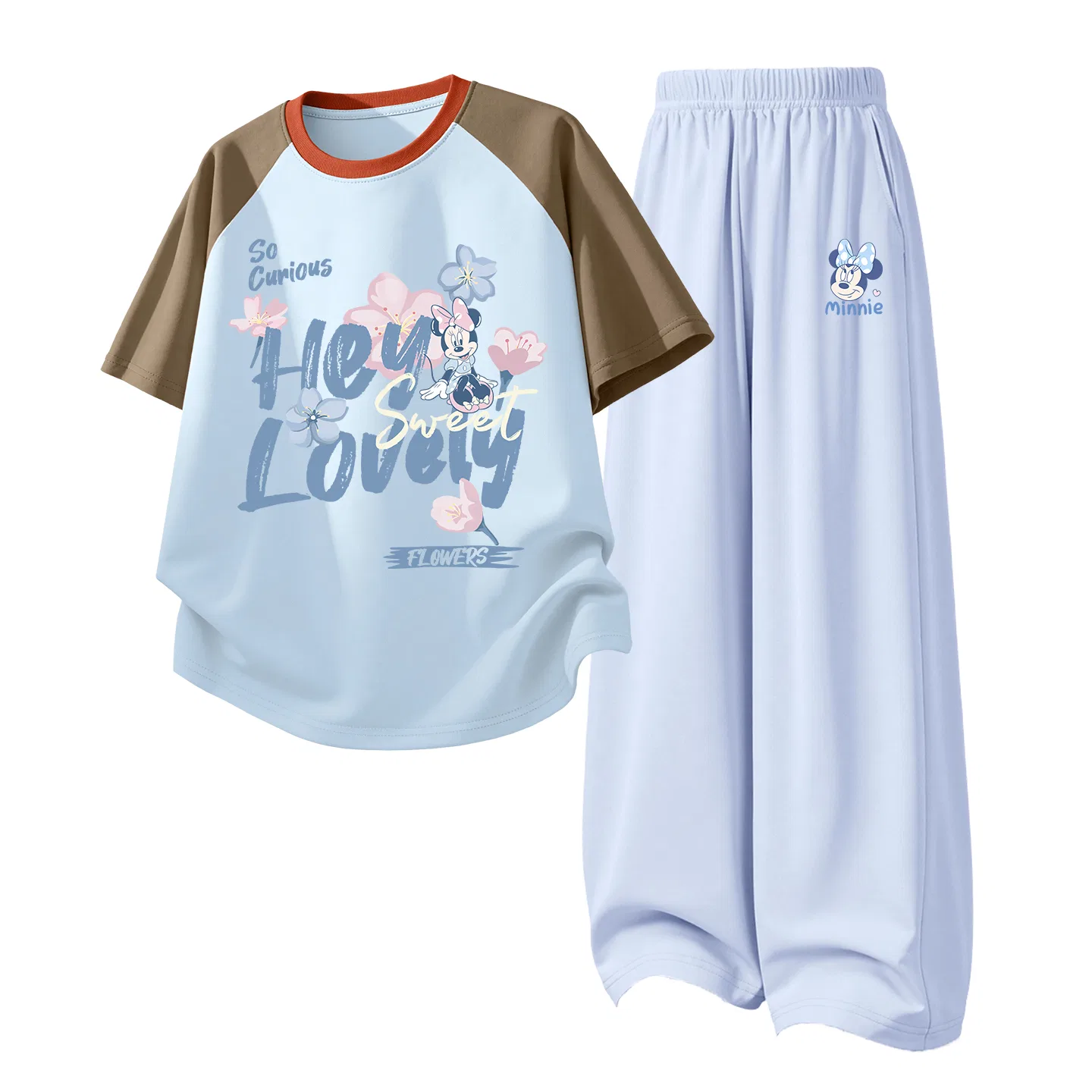 Детский спортивный костюм Disney Casual Sportswear 2 Piece Set, Di Elegant Flower Coffee Blue+Di Charming Nini Breeze Blue