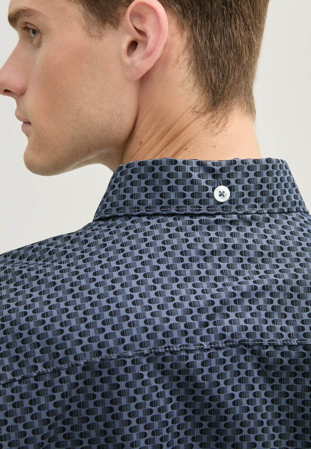 

Рубашка GEMUSTERTES REGULAR FIT TOM TAILOR, темно-серый