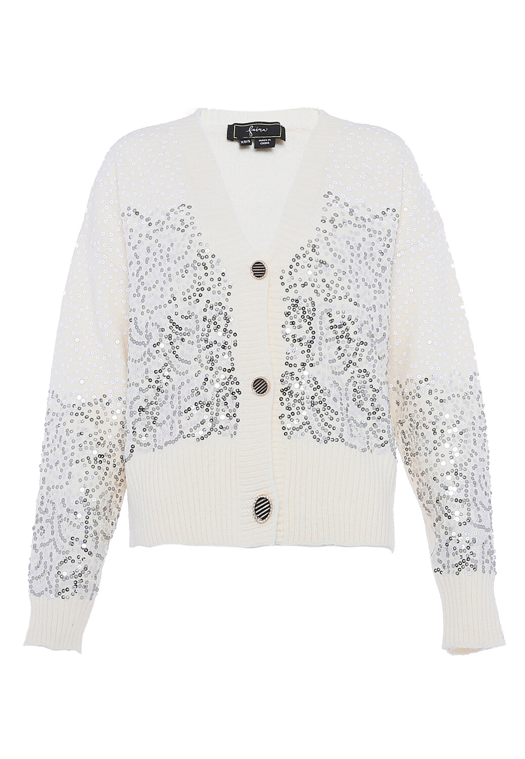 

Толстовка faina Strickjacke Mit Pailletten, белый