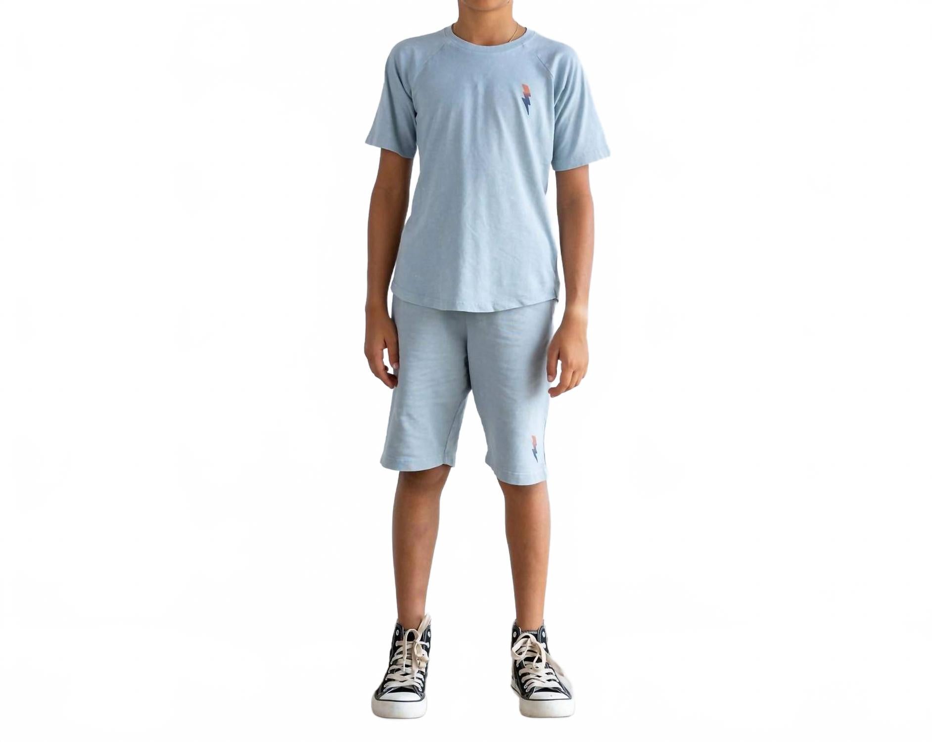 

TINY WHALES Шорты Raw Power Stonewashed Shorts в цвете Mineral Stone Blue