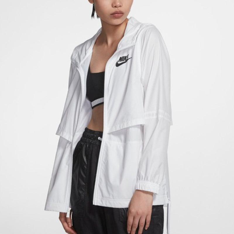 Куртка (WMNS) Nike As W Nsw Jkt Wvn Sports Running Windproof Jacket Autumn White AJ2983-101 — фото 3