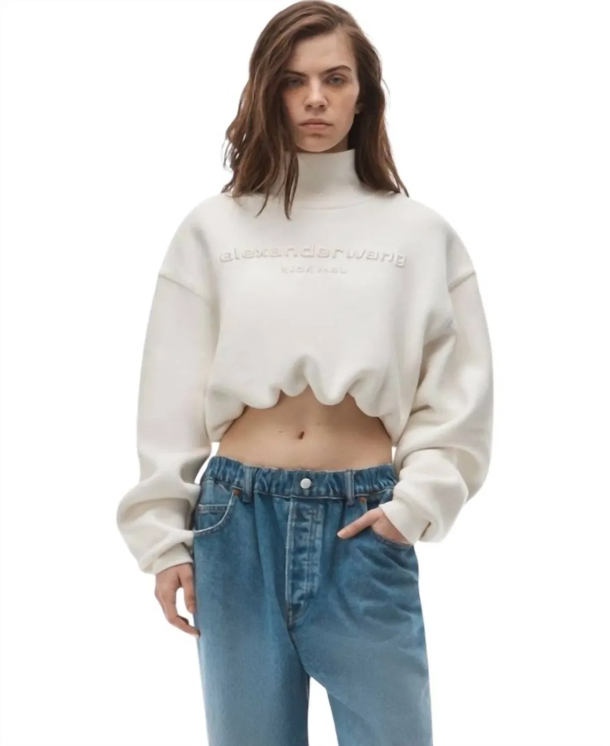Толстовка с фирменным логотипом, белая Alexander Wang, White