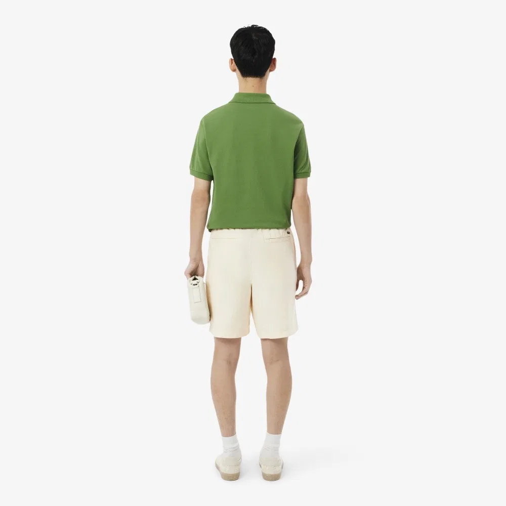Мужские шорты на резинке из льняной смеси айвори от Lacoste — фото 3