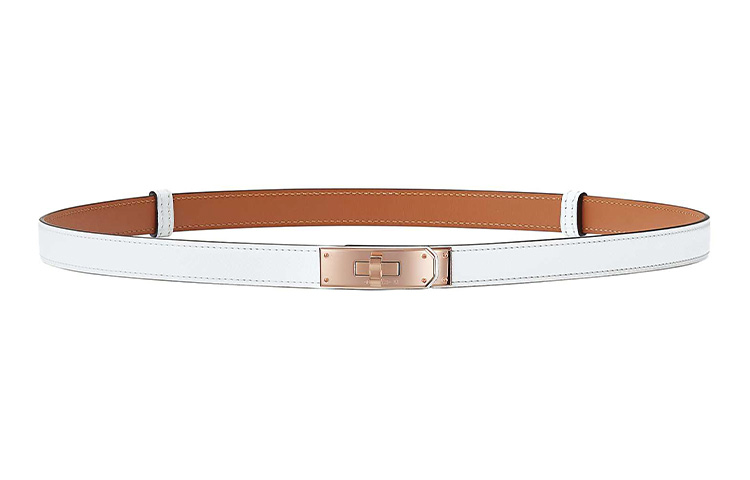 

Кожаный ремень из коровьей кожи унисекс белый ширина 1,8 см HERMES