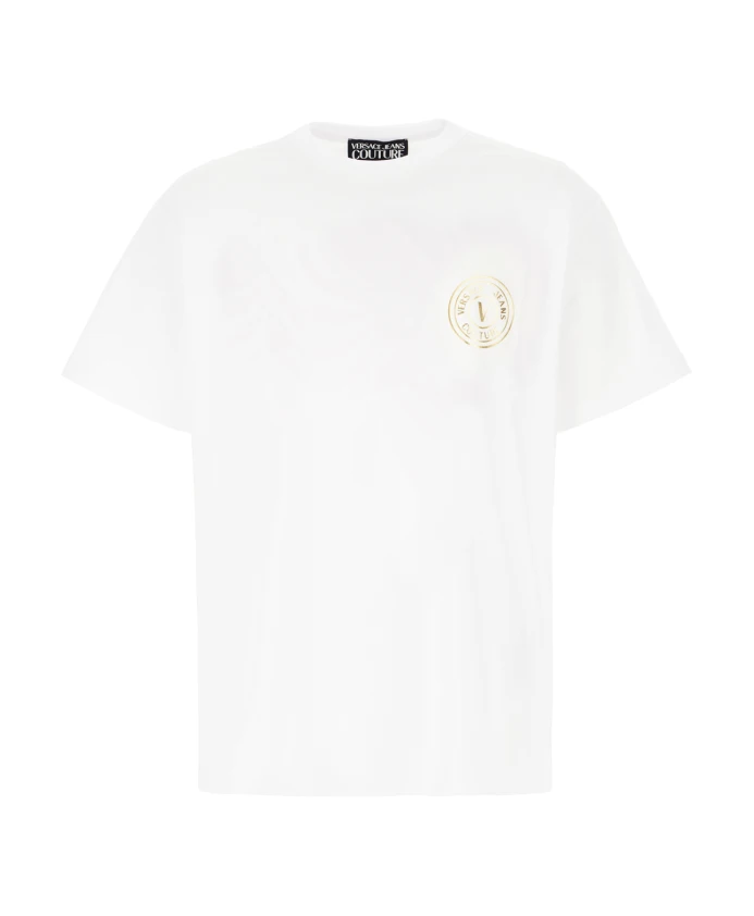 

Повседневная хлопковая футболка Versace Jeans Couture, белый