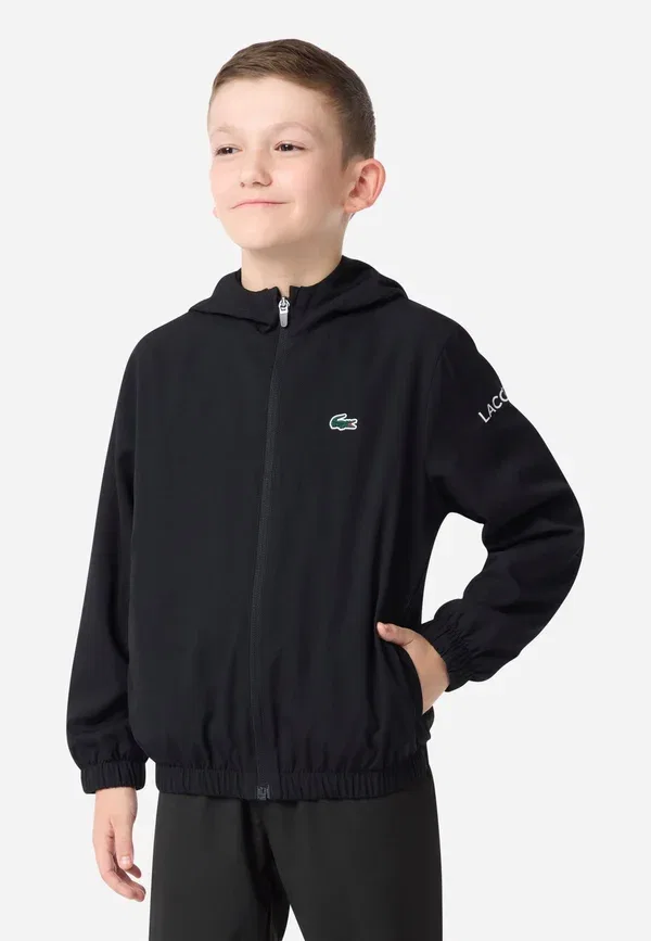 Куртка ветрозащитная Lacoste Diamond taffeta wind jacke training jacket, черный