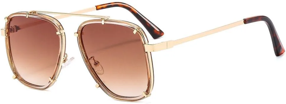 

Винтажные солнцезащитные очки для женщин, мужские солнцезащитные очки, ретро-стиль, градиентные, модные, с защитой от УФ-излучения UV400 generic, Champagne