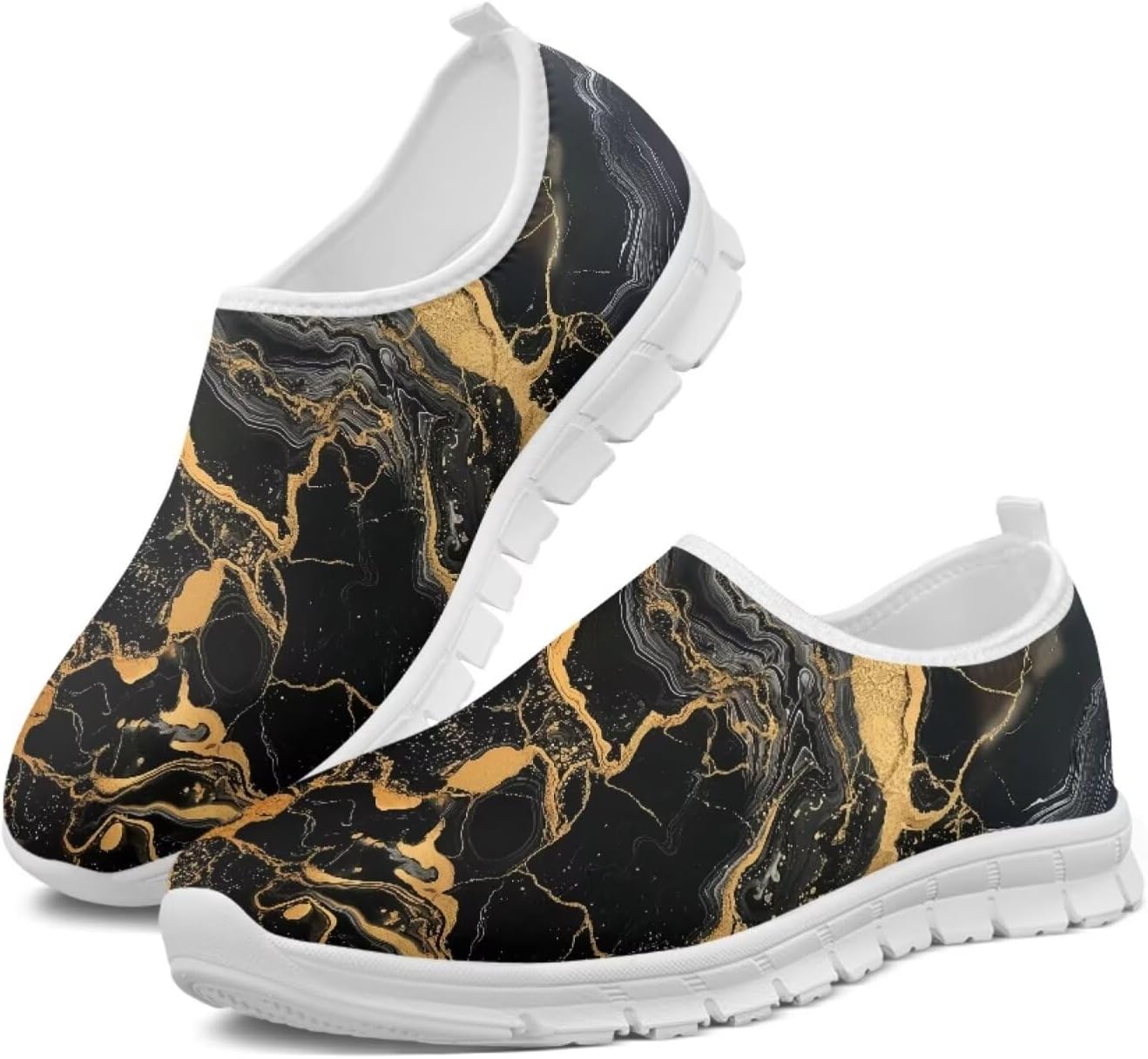 

Мужские слипоны Twousenru, удобные лоферы, легкие повседневные широкие кроссовки из ткани для прогулок и путешествий, золотой