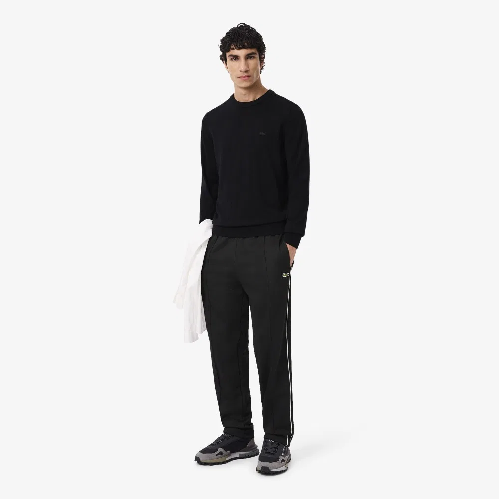 Мужские чёрные спортивные брюки Interlock Pique от Lacoste