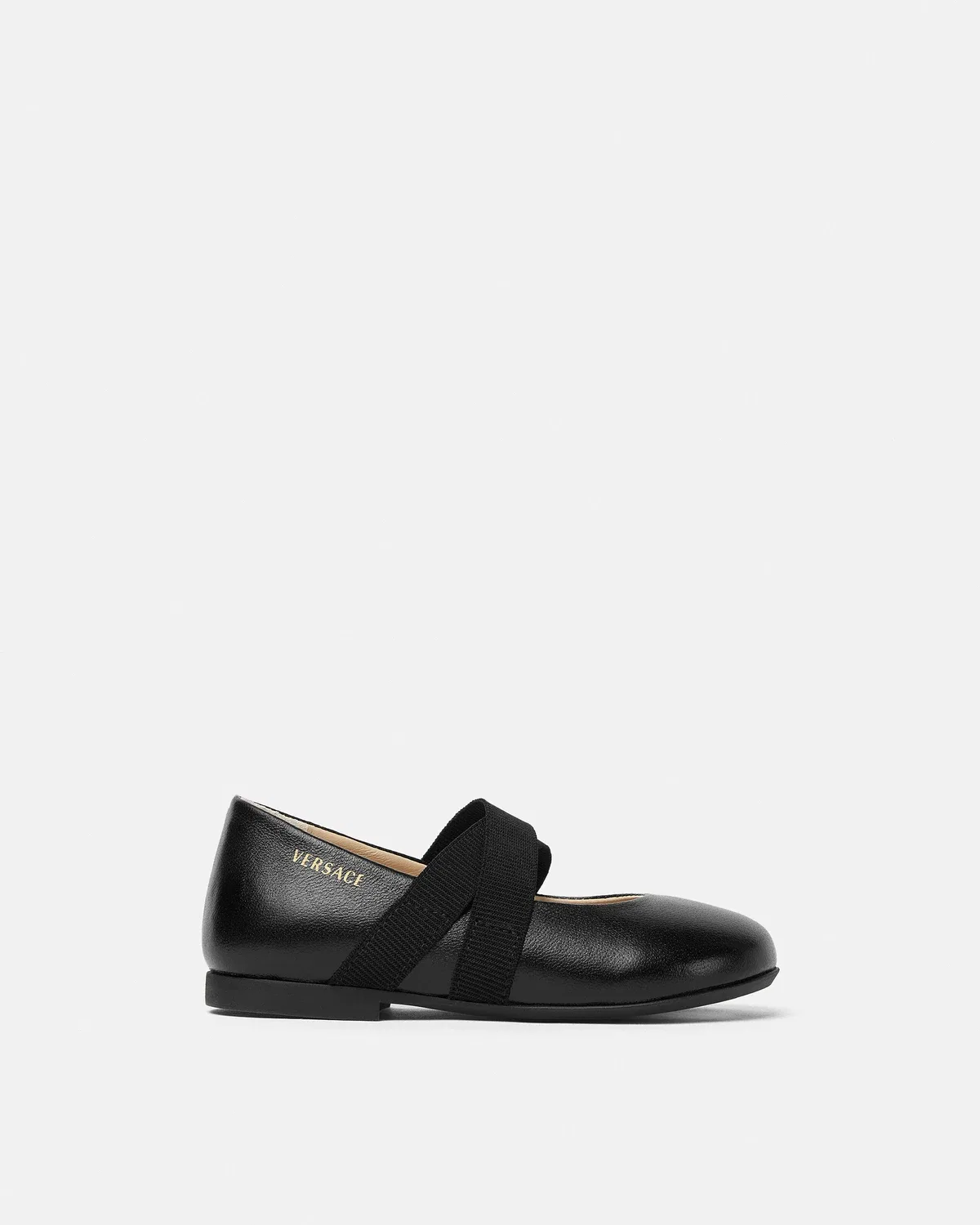Детские кожаные балетки Versace, черный