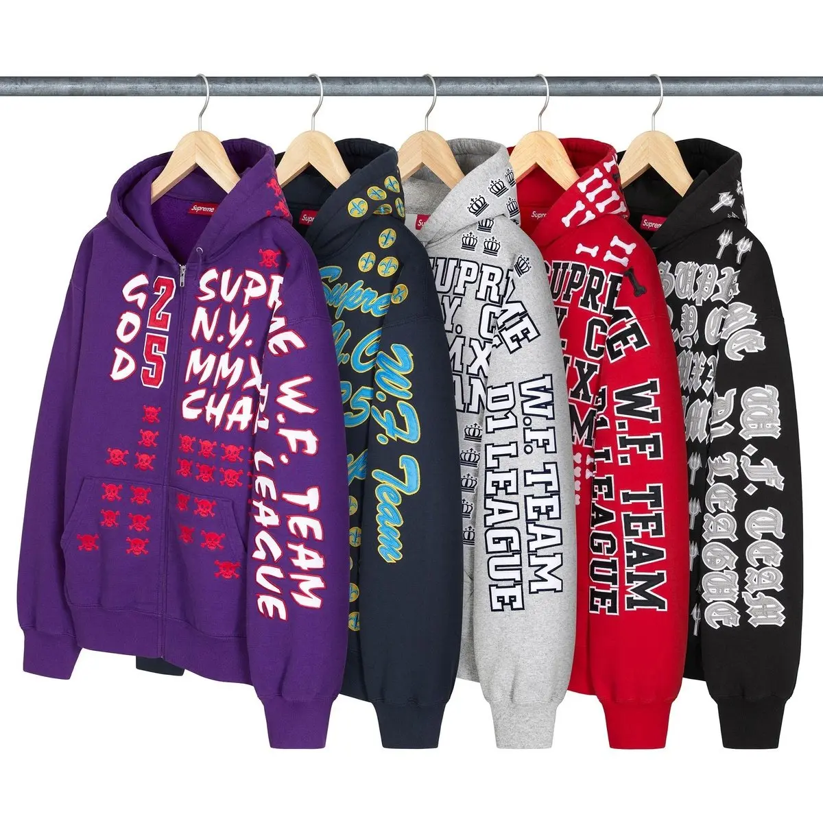 Толстовка с капюшоном и молнией FW25 League Champs унисекс Supreme, фиолетовый — фото 4