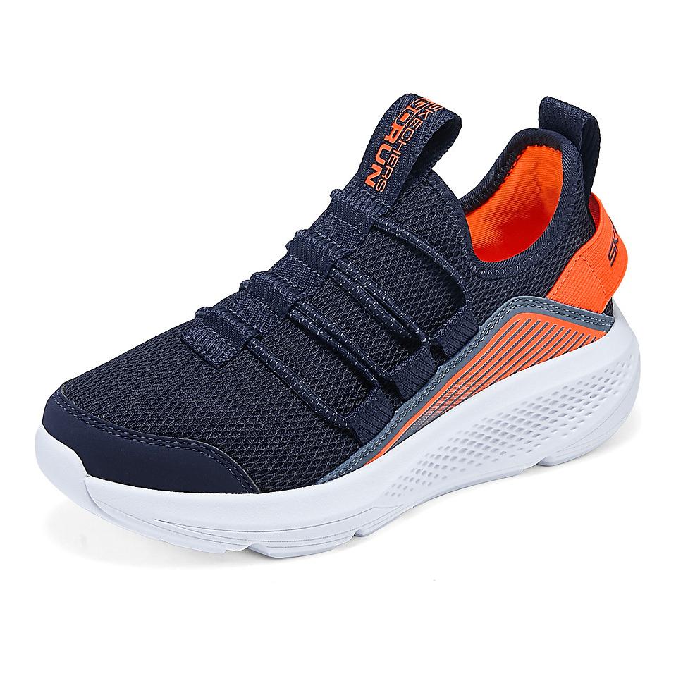 Skechers Kids Детские кроссовки с низким верхом, устойчивые к истиранию и скольжению, синие, для мальчиков — фото 2