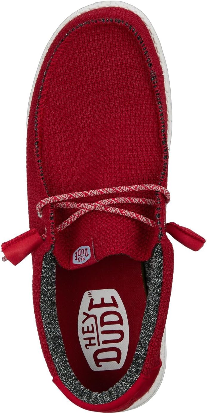 Мужские лоферы без шнурков HEYDUDE Wally Sport Mesh, темно-красный — фото 2