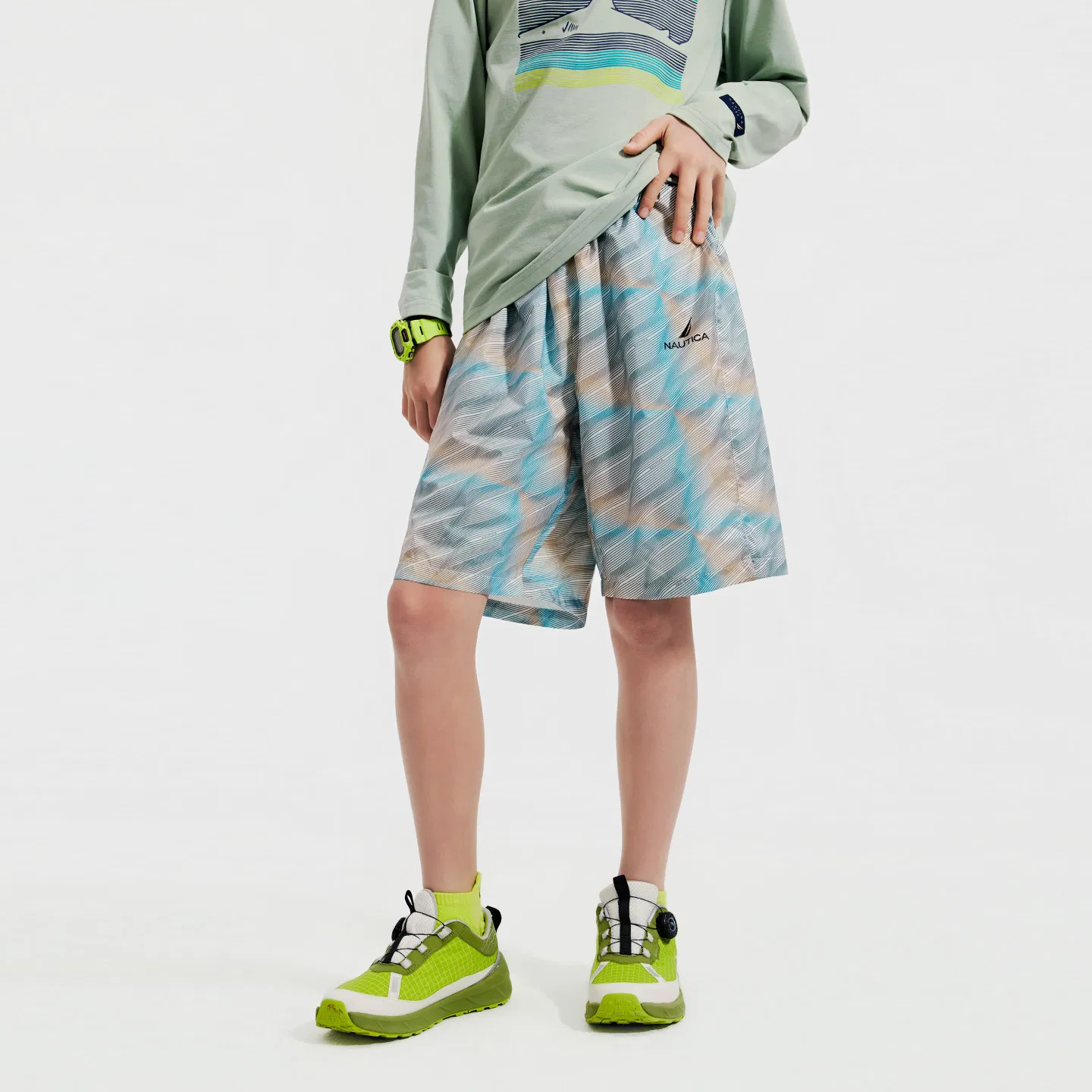 Детские шорты Thin NAUTICA, Green Floral Fabric — фото 4