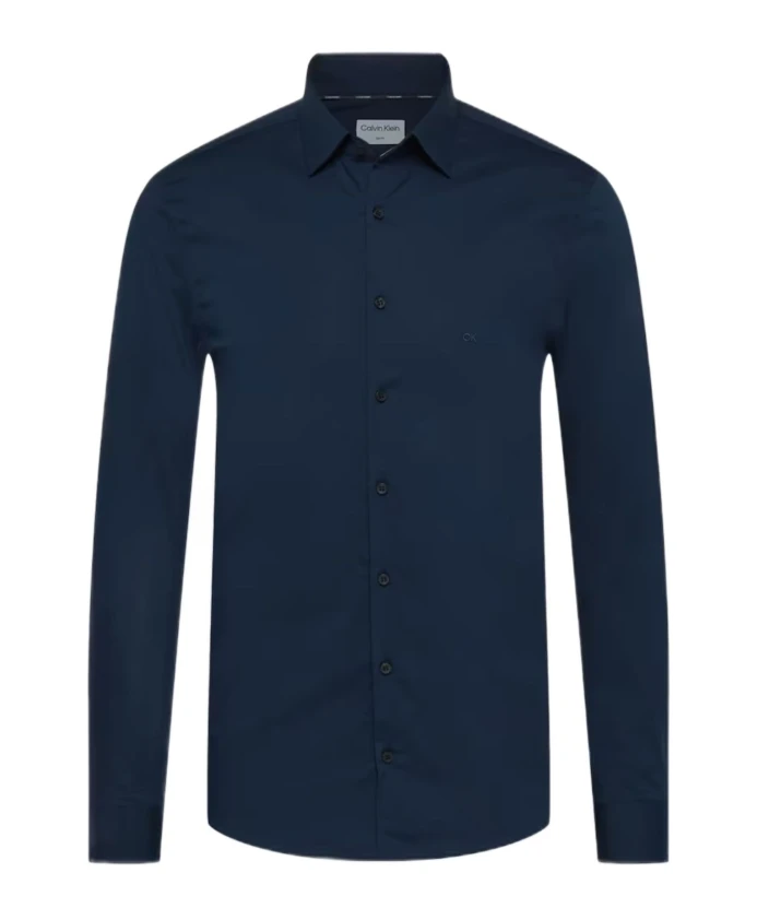 

Облегающая эластичная рубашка из поплина Calvin Klein, синий