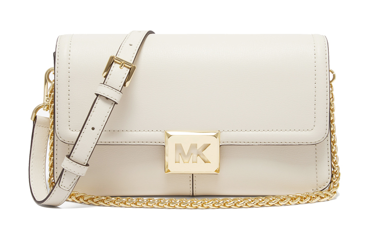 

Соня Кожаная Сумка Багет Через Плечо Тубус Женская Молочный Белый MICHAEL KORS