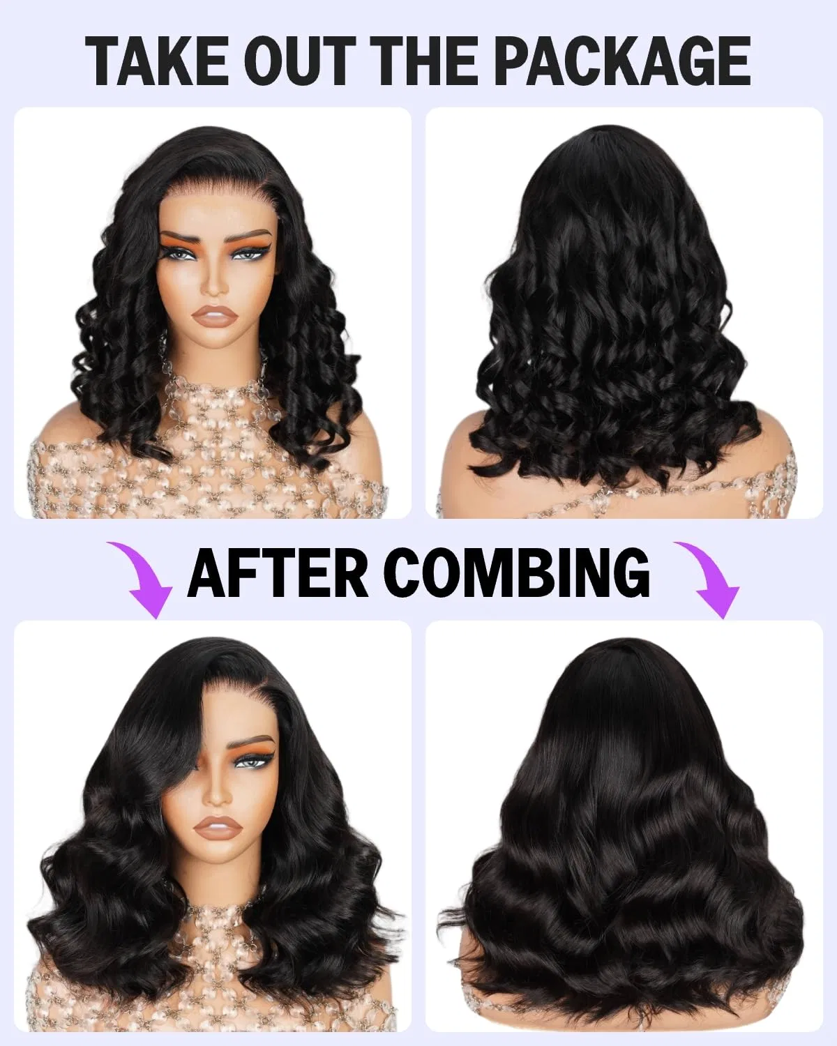 Парик «Ready to Go Closure Wig12A» с эффектом натуральных волос от MEGALOOK Megalook, Natural Black — фото 2