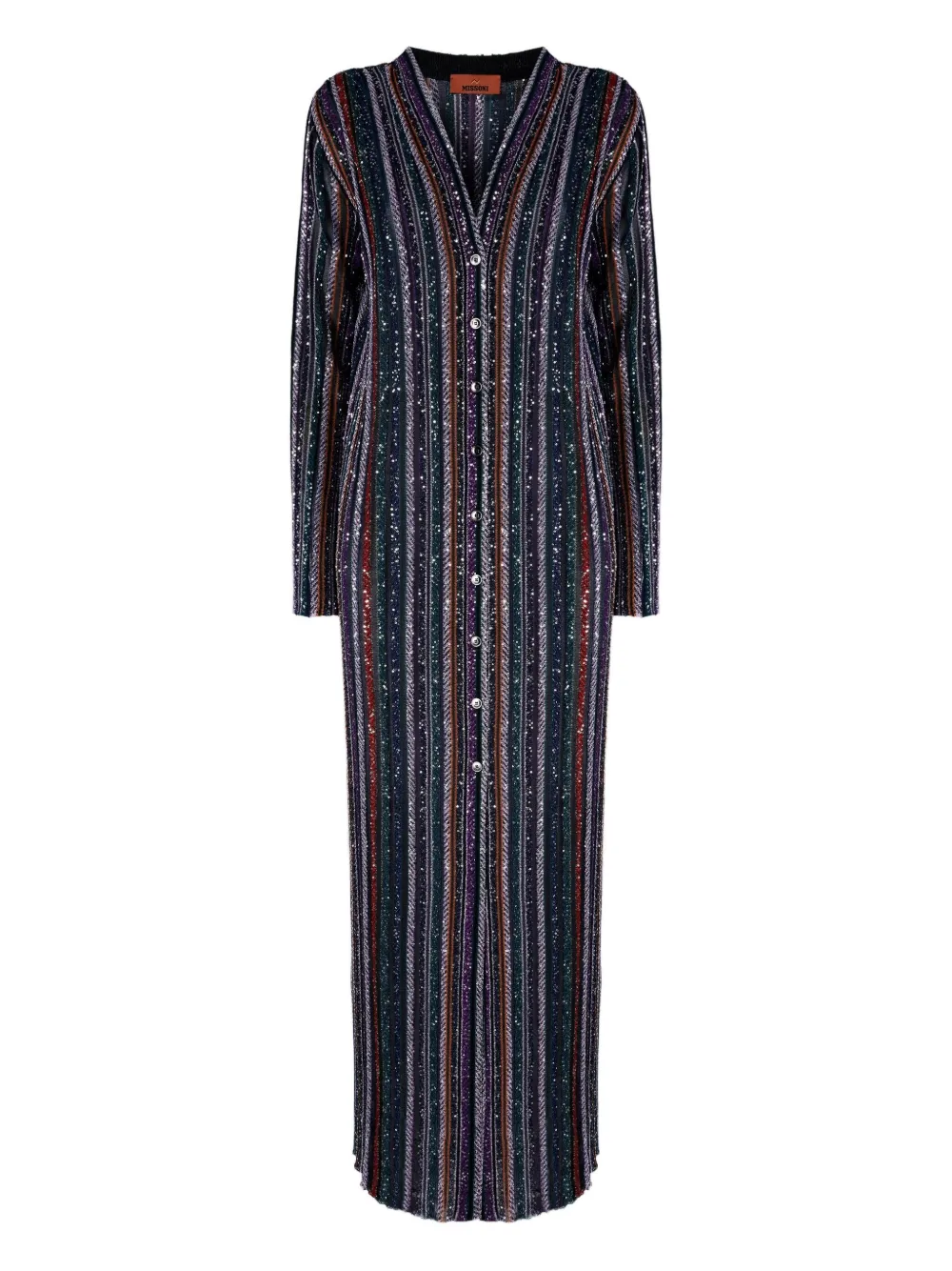 

Кардиган в полоску, украшенный пайетками Missoni, синий