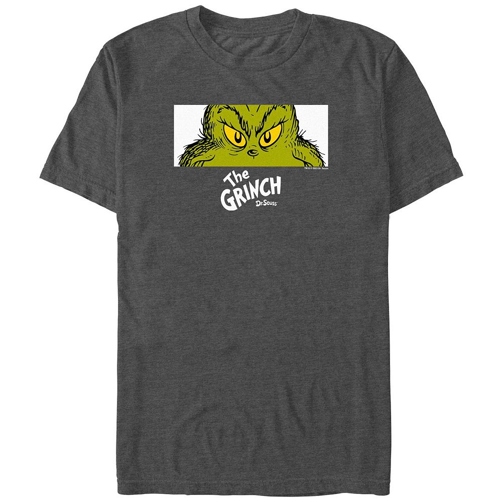 

Футболка с рисунком Naughty Eyes Big & Tall Dr. Seuss Grinch Licensed Character, цвет Charcoal Heather