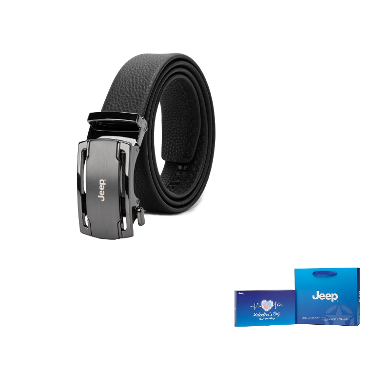 

Ремень мужской из коровьей кожи 3,5 см Jeep, litchi grain черный