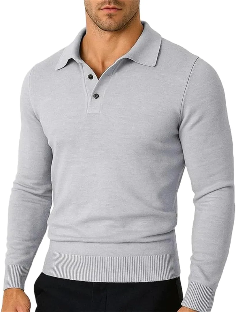 

Мужской вязаный пуловер с длинным рукавом и V-образным вырезом