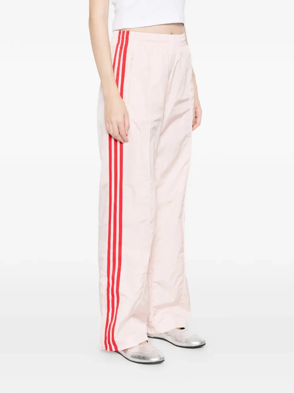 Спортивные брюки с вышитым логотипом Adidas, розовый — фото 3