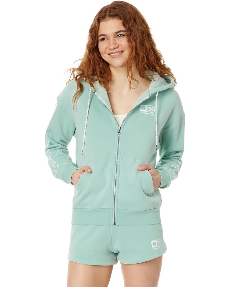 

Худи Salty Crew Alpha Full Zip, цвет Jade