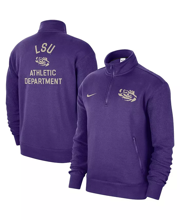 

Мужская фиолетовая толстовка LSU Tigers Campus Athletic Department с молнией на четверть Nike