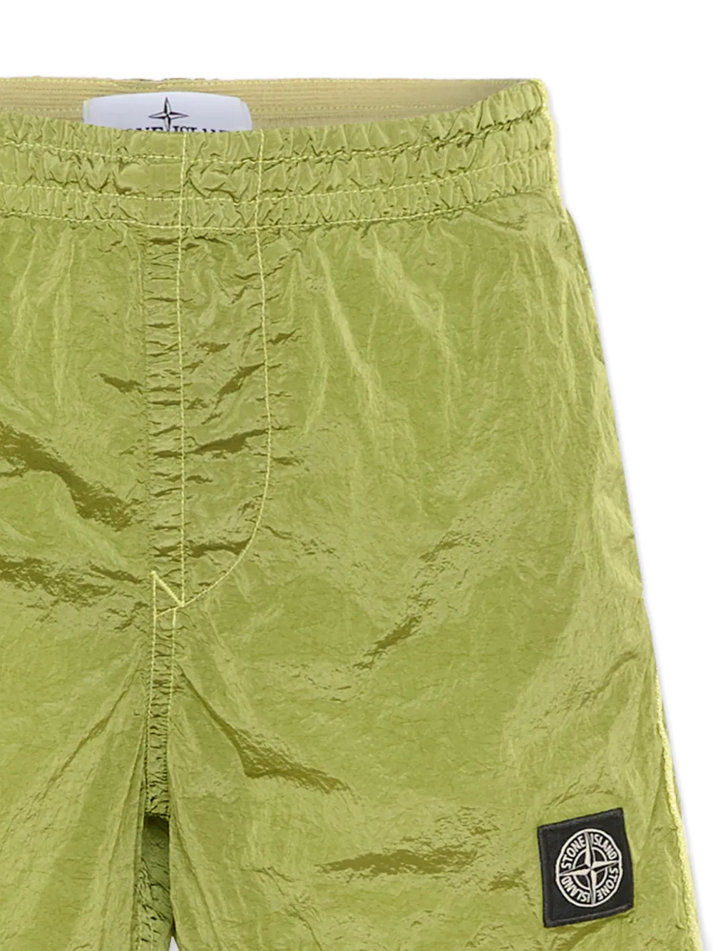 Плавательные шорты с эластичным поясом и нашивкой с логотипом Stone Island Junior, зеленый — фото 4