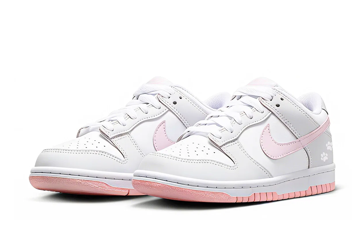 Кроссовки для скейтбординга Dunk Strawberry Salt Abrasion Resistant Low top Kids' Skateboarding Shoes Pink White для подростков Nike — фото 4