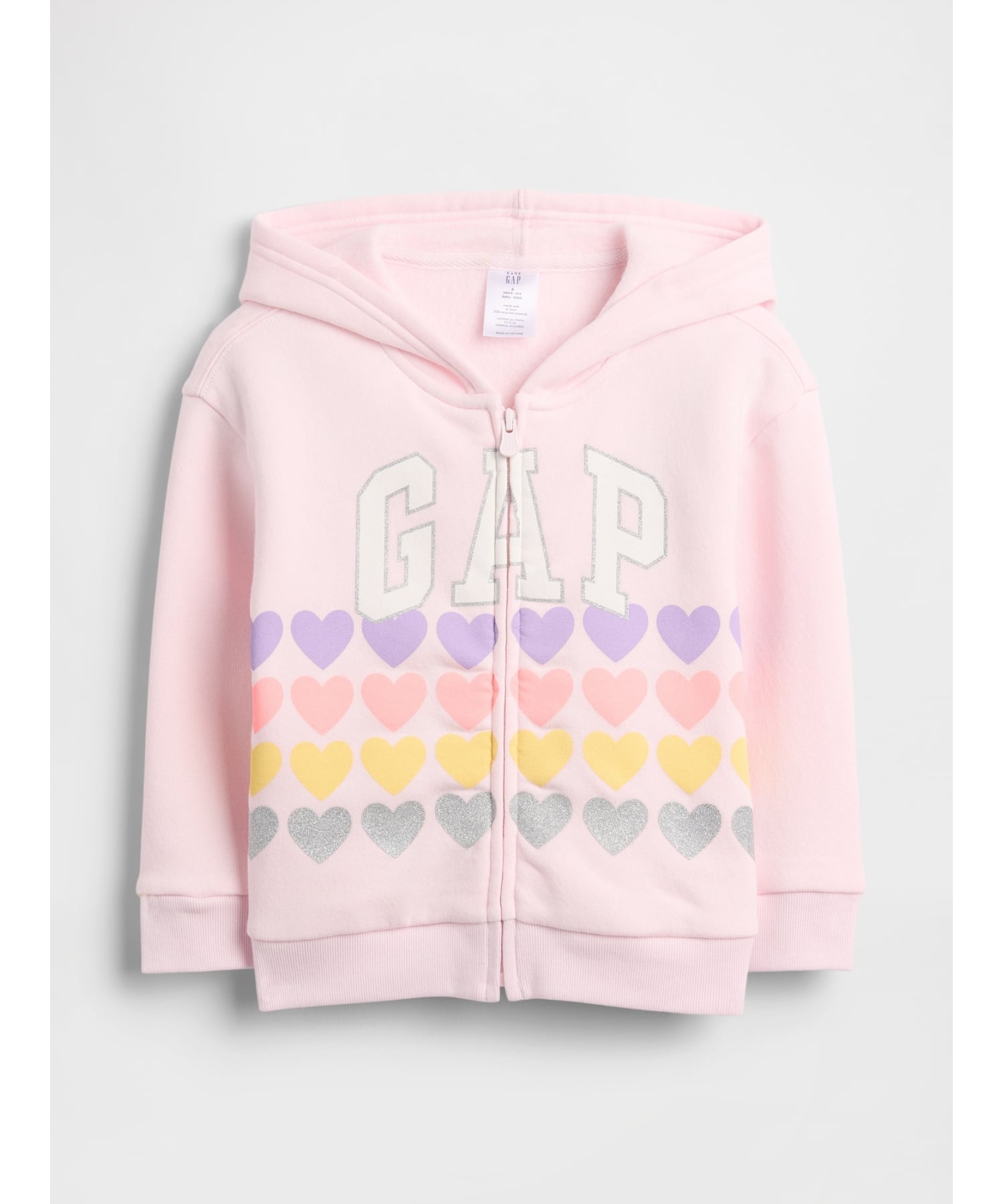 (K)babyGap Толстовка на молнии с логотипом GAP, PINK_DOGWOOD