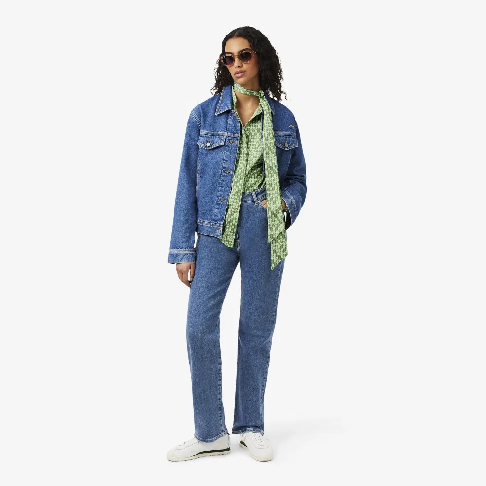 Блузка Lacoste Сатиновая, Зелёная — фото 4