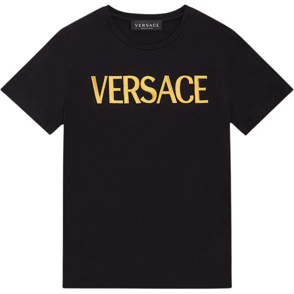 Вышитая футболка VERSACE, черный — фото 3